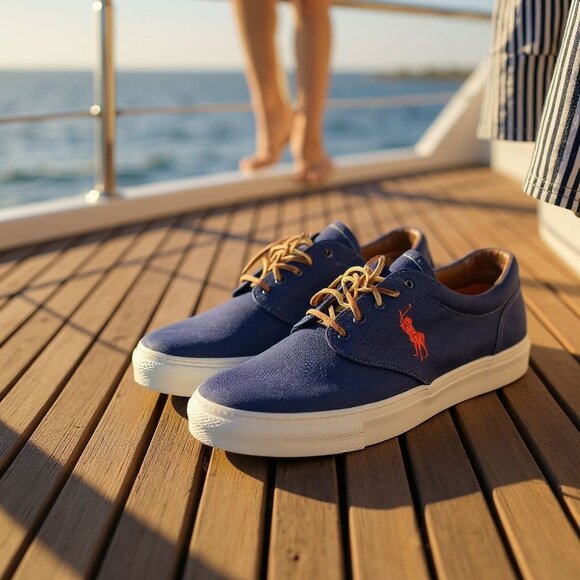 Polo Ralph Lauren Other - Polo Ralph Lauren Mens Size 15D Brown Faxon Low Canvas Sneakers Casual Shoes